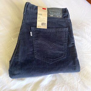 Levi's 508 Regular Taper Fit Black Corduroy 36x32